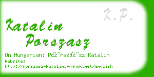 katalin porszasz business card